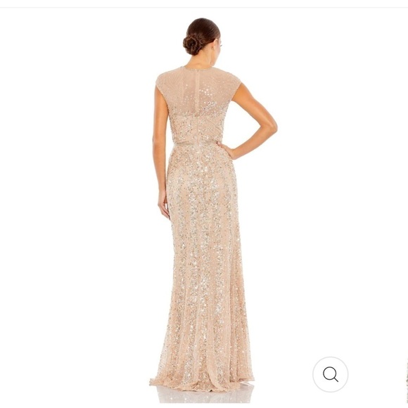 Ms Duggal EMBELLISHED ILLUSION HIGH NECK CAP SLEEVE GOWN size 2 NEW $498 spring - Picture 2 of 13